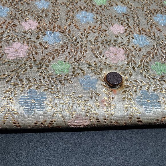 Vintage 1960s Brocade Floral Clutch Purse With Gold Trim 9.5x5.5" by Majestic - Picture 5 of 11